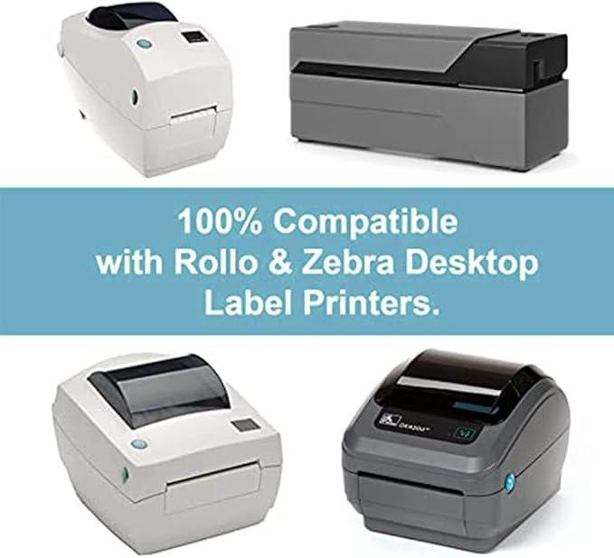 Hybsk 3x2 inch Direct Thermal Labels for Barcodes, Address, Compatible with Rollo Label Printer & Zebra Desktop Printers (3"x2",4 Rolls White)