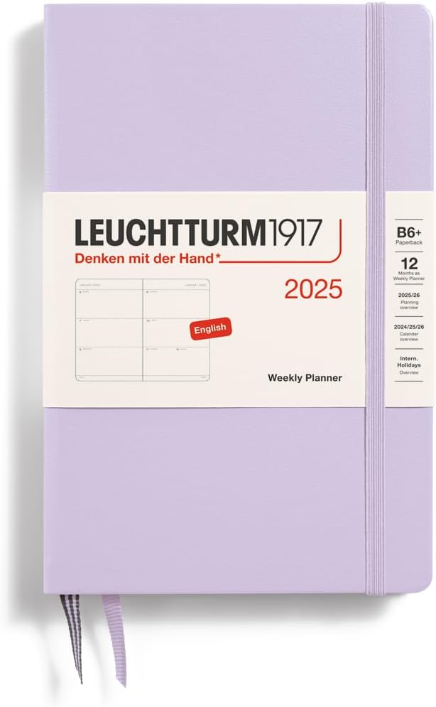 LEUCHTTURM1917 - Weekly Planner 2025, Hardcover, Paperback (B6+), Lilac (Jan 1 - Dec 31, 2025)