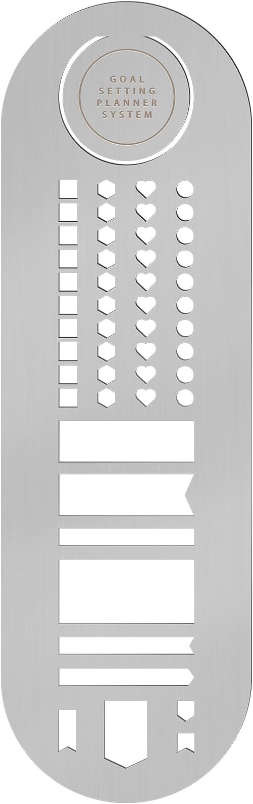 Skyygemm Stainless Steel Planner Stencils Bookmark 8 x 2.5 Inch Metal Stencil for Journaling Stainless Steel Stencils Kit Planing for Diary Template DIY Painting