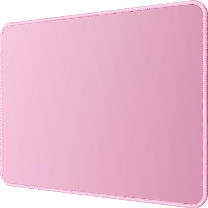 MROCO Essential Office & Gaming Mouse Pad, 8.5 x 11 Inch, Pale Pink | Anti-Fray Stitched Edges, Functional Pattern Design, Non-Slip Rubber Base, Water and Stain Resistance