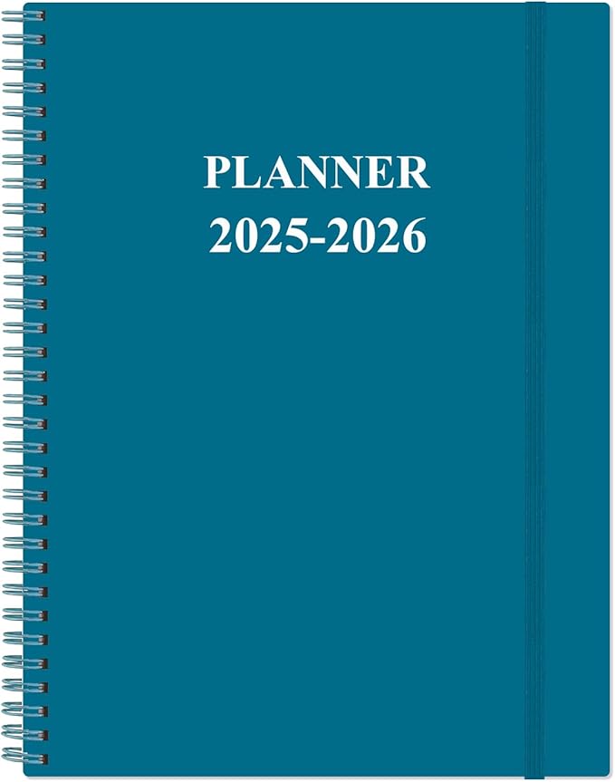 2025-2026 Planner - 8.5" x 11" Weekly Monthly Planner from July 2025 to June 2026 with 12 Monthly Tabs, Inner Pocket, Elastic Closure, Teal