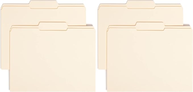 Smead File Folder, Reinforced 1/3-Cut Tab, Center Position, Letter Size, Manila, 100 per Box (10336) (Pack of 2)