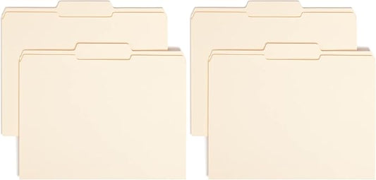 Smead File Folder, Reinforced 1/3-Cut Tab, Center Position, Letter Size, Manila, 100 per Box (10336) (Pack of 2)