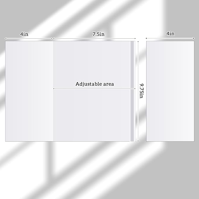 ReliThick 100 Pack Adjustable Transparent Book Covers 9.5 x 15 Inches Clear Plastic Waterproof Covers, with Self Adhesive Closure, Protector Against Dust, Wear, Paperback Sleeve for Books
