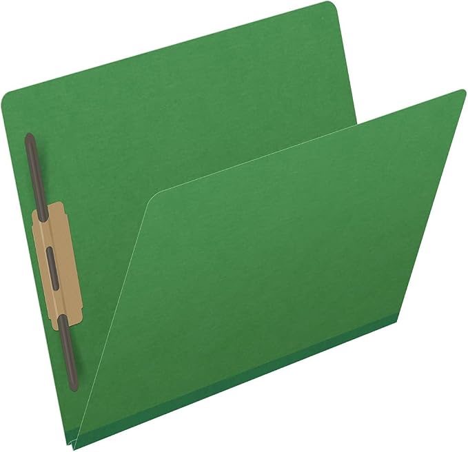 25 Pt. Pressboard Classification Folders, Full Cut End Tab, Letter Size, No Dividers, Moss Green (Box of 25)