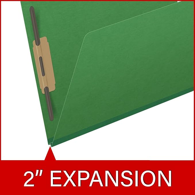 25 Pt. Pressboard Classification Folders, Full Cut End Tab, Letter Size, No Dividers, Moss Green (Box of 25)
