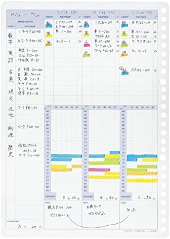 Kokuyo Campus Loose Leaf Study Planner Weekly Ruled (Yellow)