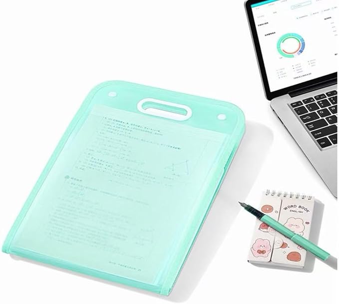 Translucent Vertical Accordion File Folder,13 Pockets Expanding File Organize with Labels,A4 Letter Size Document Receipt Organizer Accordion Filing Folder for School, Home,Office.(Green)