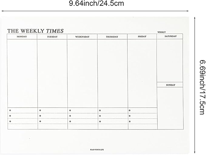 To Do List Notepad - Undated Tear-Off Weekly Planner Notepad for Women men, 60 Sheets Desk Planner Organizer for Office, 9.4" x 6.7", 100 GSM Paper