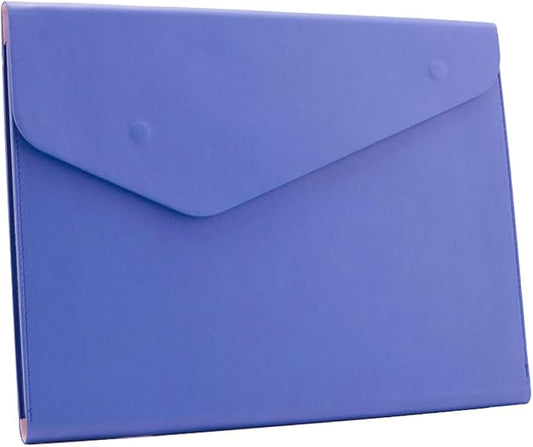 PU Leather A4 File Folder Document Holder Waterproof Portfolio Envelope Folder Case with Invisible Magnetic Closure (Purple, A4)
