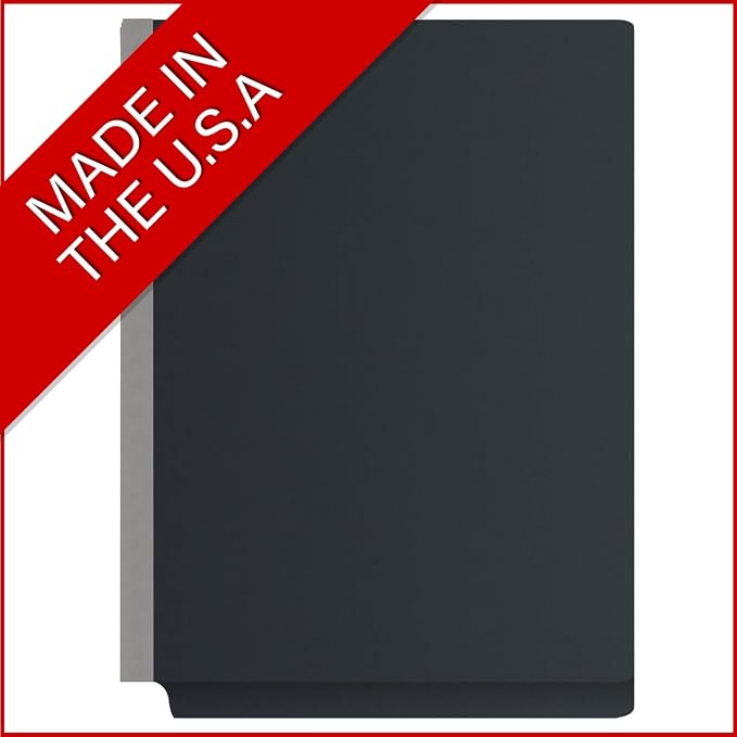 Pressboard Classification Folders, Full Cut End Tab, Letter Size, 1 Divider, Black (Box of 10)