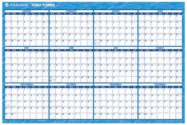 AT-A-GLANCE Horizontal Erasable Wall Planner, Large Wall, Blue, 2013 (PM300-28)