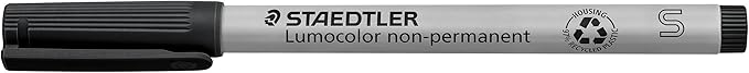 STAEDTLER Lumocolor Non-Permanent Universal Pen: Set of 4 Markers, Assorted Colors, Superfine Felt Tip 0.4mm - Multi Surface, Quick Dry & Water-Soluble Ink - For Home, School & Office