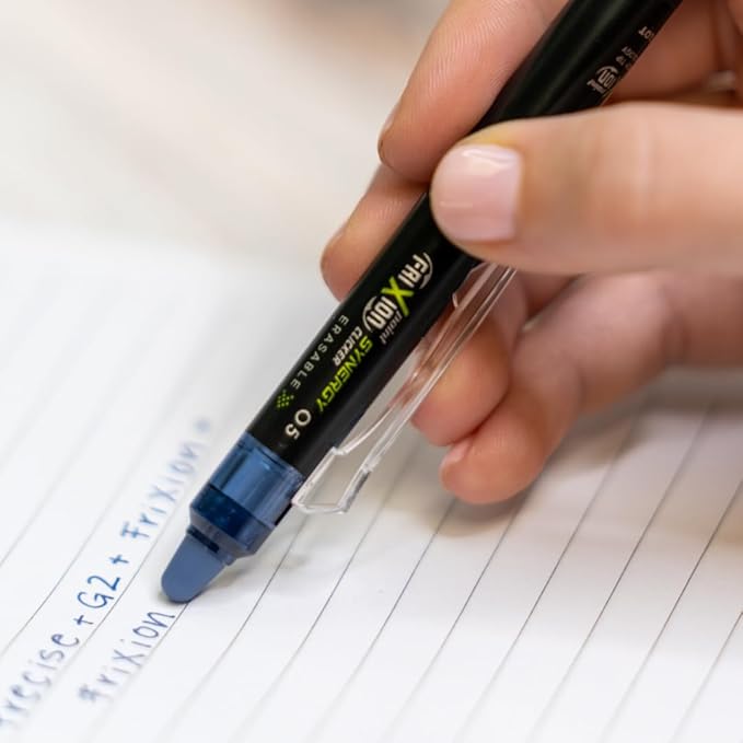 Pilot FriXion Synergy Clicker Erasable, Refillable, Retractable Gel Ink Pens, Extra Fine Point 0.5 mm, 1 Count (Pack of 12), Navy, FriXion Erasable Pens 0.5 - Ideal for School & Office Writing