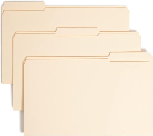 Smead Fastener File Folder, 1 Fastener, Reinforced 1/3-Cut Tab, Legal Size, Manila, 50 per Box (19534)