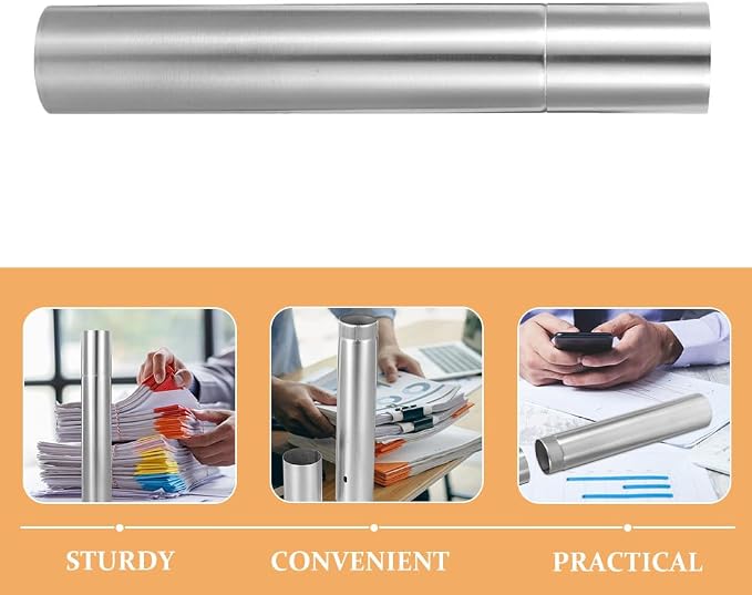 BESPORTBLE Vintage Certificate Storage Tube Stainless Steel Birth Certificate Holder Decorative Diploma Scroll Tube for Home And Travel 13. 77 Inch