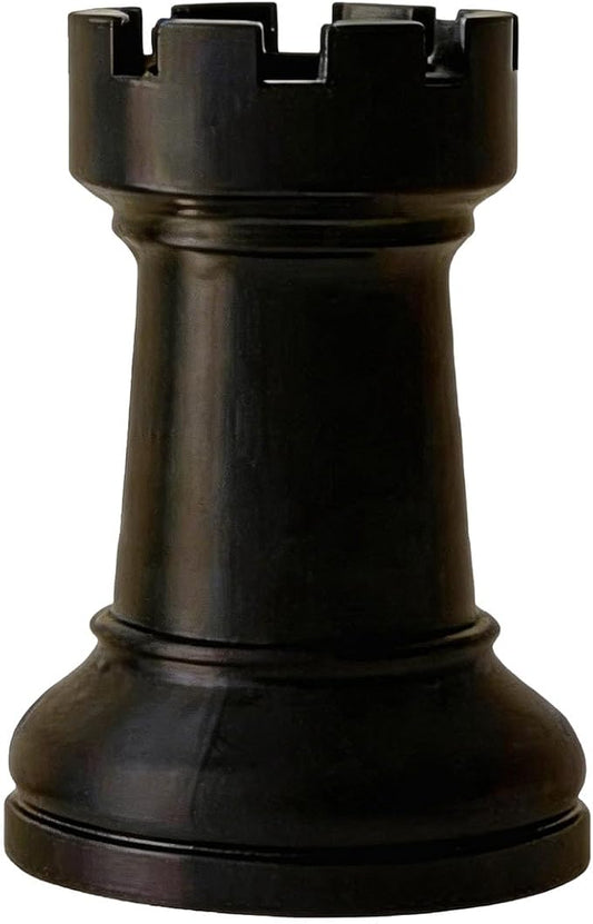 Chess Rook Pen Holder, 3D Printed Chess Piece Desk Organizer for Home Office Decor, Black (Black)