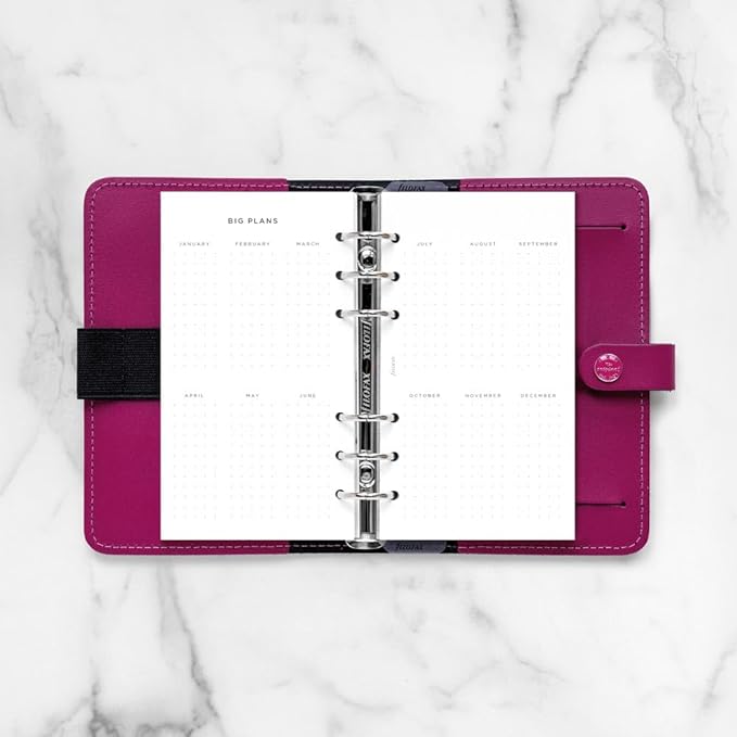 Filofax Calendar Diary Refill, Personal/Compact Size, Week-to-View, Minimal Diary Pack, White Paper, Multilingual: Five Languages, 2026 (C68490-26)