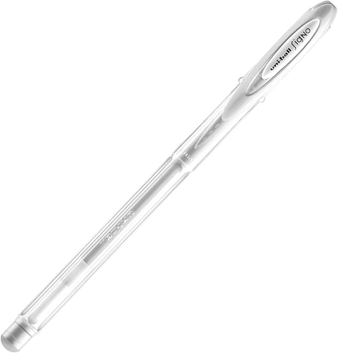 Uni-ball Signo Angelic UM-120AC Gel Ink Pen 0.7 mm, White Ink, 3 Pens per Pack