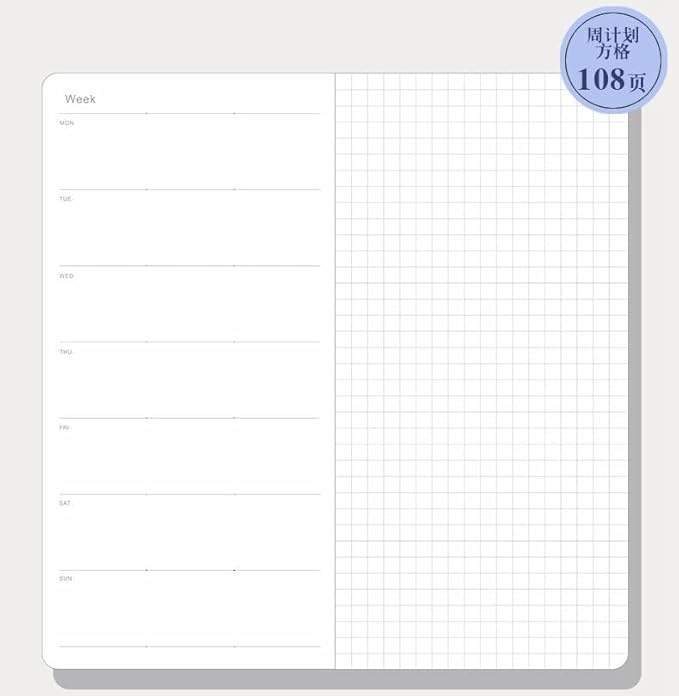 Undated Pocket Weekly Planner Schedule Organizer Agenda Year Month Week Plan A6 Notebooks (A6 undated planner White)
