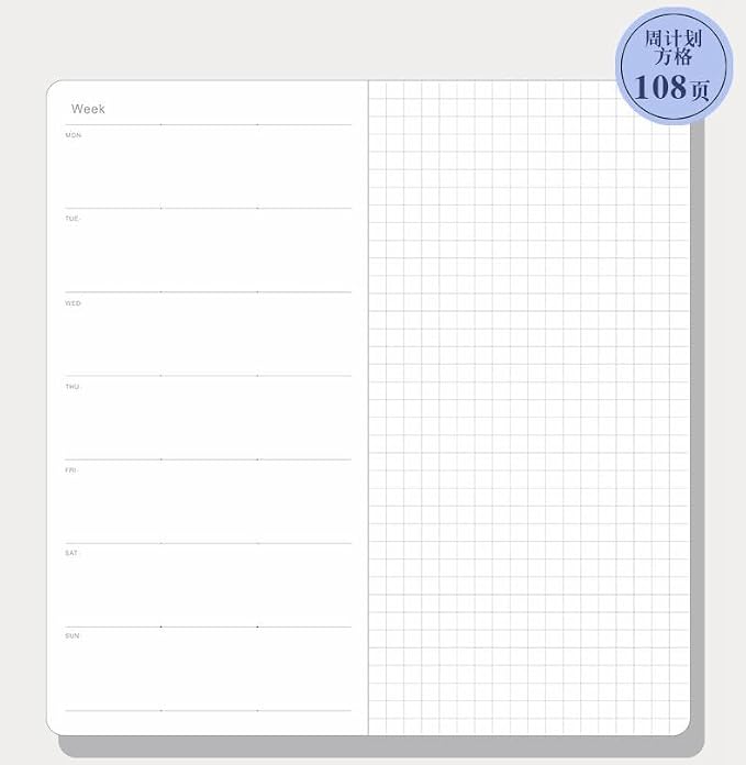 Undated Pocket Weekly Planner Schedule Organizer Agenda Year Month Week Plan A6 Notebooks (A6 undated planner Black)