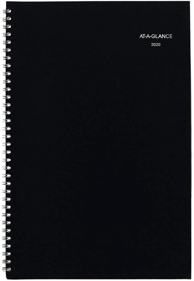 AT-A-GLANCE 2020 Monthly Planner, DayMinder, 8" x 12", Large, Ruled, Black (SK200)