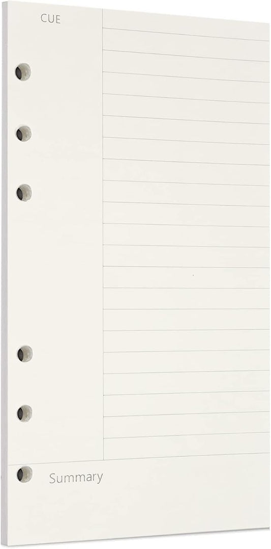 Zelten 1 Pack A6 45 Sheets/90 Pages Connell Loose Leaf Punched Paper Refills Paper for 6 Hole Binder Personal Organizer Diary Notebook Refillable Planner
