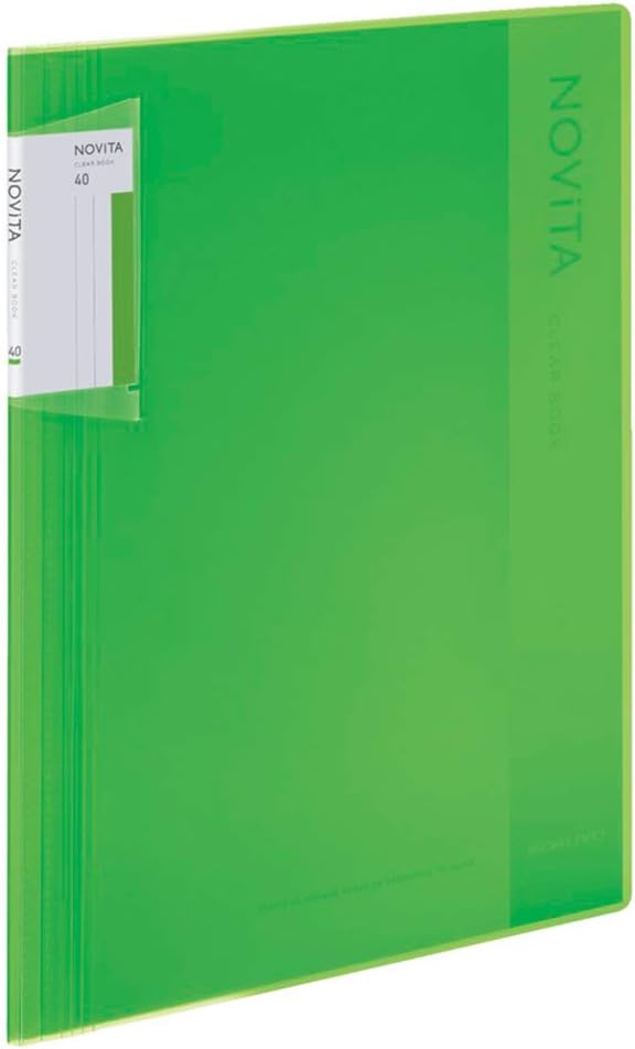 Kokuyo Novita α, Expandable File Clear Book, Display Book, Presentation Binder with Plastic Sleeves 40-Pocket Bound, Presentation Book Art Portfolio Folder, A4-S, Light Green, Japan Import (RA-NV40LG)