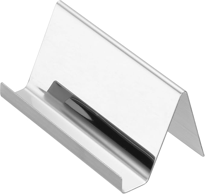 PATIKIL Business Card Holder for Desk, 3Pcs Business Card Holders Stainless Steel Card Stand Organizer Cards Display for Office Exhibition, Silver Tone