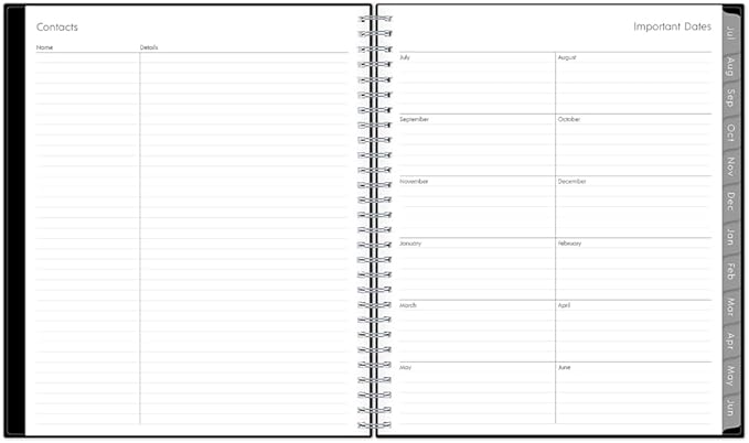 2026-2027 Blue Sky Enterprise 8" x 10" Academic Monthly Planner, Plastic Cover, Black (130615-A27)
