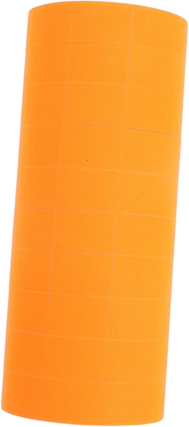 10rolls Price Labels Double Row Pricing Labels Stickers Roll Orange Paper Price Marker for Retail Supermarkets Offices and