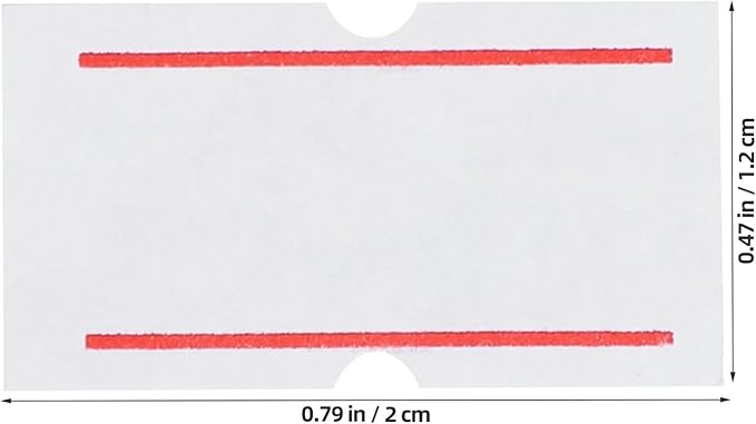 TEHAUX 5000pcs Self-Adhesive Price Tag Paper Labels with Double Stripes for Price Gun Labeler, 10 Rolls Cost Tag Stickers for Retail and Shop Pricing