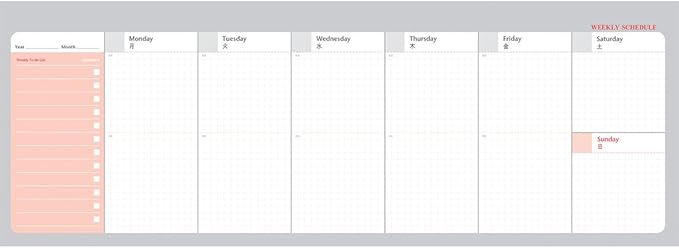 PAPERIAN Brilliant Weekly Scheduler - Wirebound Undated Weekly Planner Pad Scheduler (Gray)