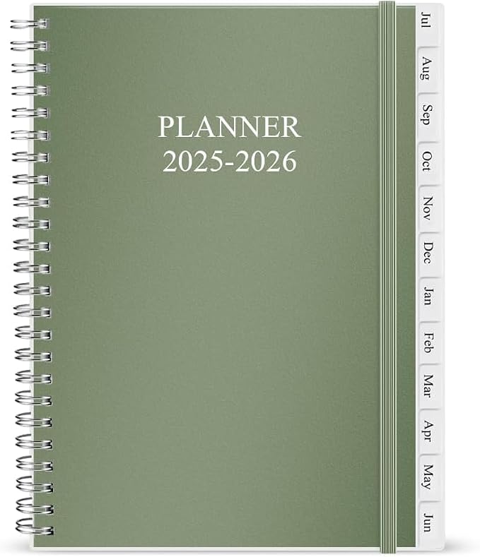 2025-2026 Planner - Academic Planner 2025-2026 for Women & Men, July 2025 - June 2026, Monthly and Weekly Calender with 12 Monthly Tabs, 6.4" x 8.5", Green