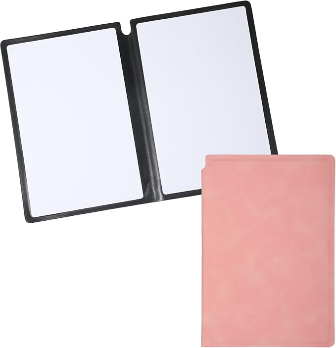 Thinp A5 Dry Erase Notebook, 9.5x6.6 Inch Whiteboard Notebook Reusable Folding White Board Double Sided Handheld Whiteboard for Business Office School Home (Pink)