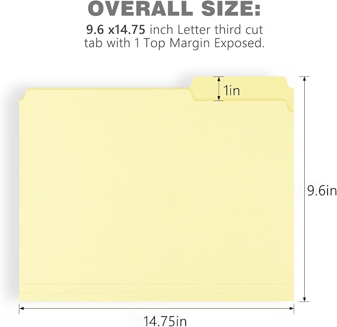 Lineco Archival Legal Size File Folders. Organize Important Documents, Prints, Photos. 9.5" x 14.75" with 1/3-Cut Tab, Acid-Free, Lignin-Free Light Tan 10 Pt. Perma/Dur Folder Stock. Pack of 25