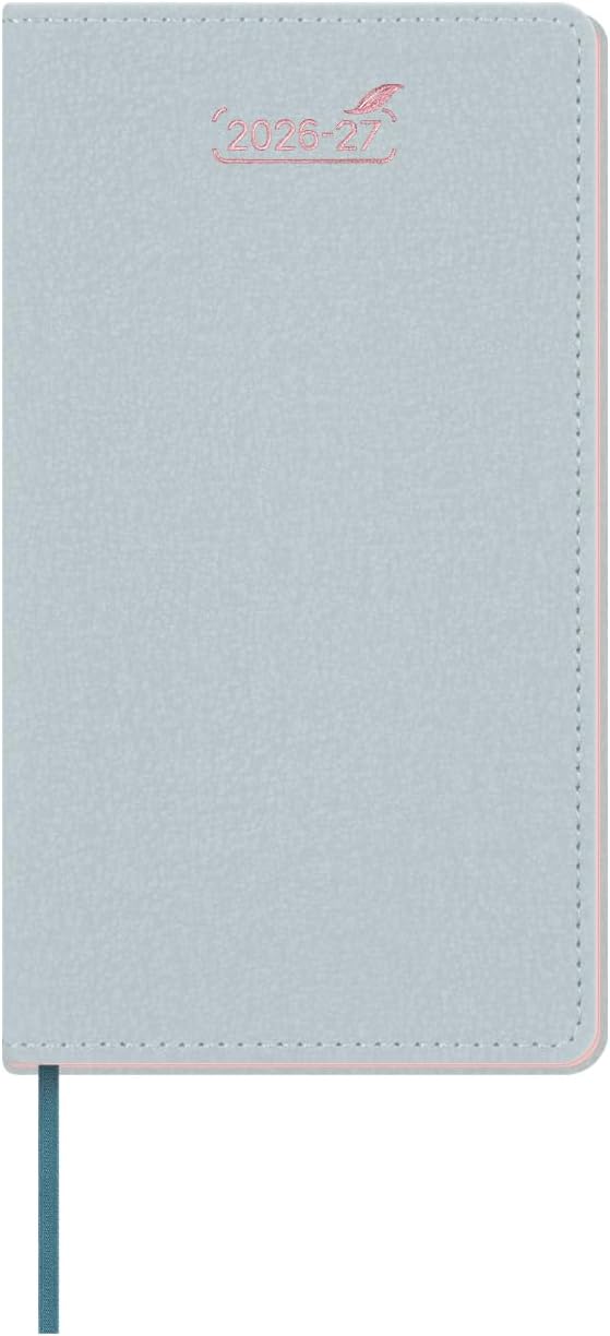 BEZEND Pocket Monthly Planner 2026 2027 Extra Thin & Light (Slim 3.5" x 6.5"), 18-Month Academic Mini Calendar (Jul 26 - Dec 27), Ideal for Students & Professionals, PU Leather Softcover - Dutch Blue