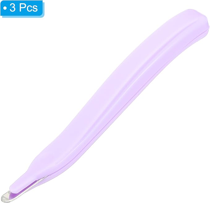 PATIKIL Staple Remover, 3 Pack Magnetic Staple Puller Desktop Removal Tool Cutting Tool for Office Home, Purple
