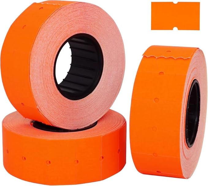 (5 Rolls - 5000 pcs) 0.82" x 0.47" (21 x 12 mm) Red Paper Sticker Price Gun Pricemarker Labels MX-5500 (Red)