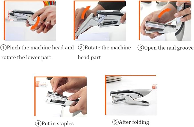 Creative Stapler Plier Stapler Heavy Duty Hand Held Stapler, 25 Sheets Capacity Desktop Office Stapler Manual Paper Stapler for Office Home Stapler for Gifts Stapler (Color : Stapler+Staples