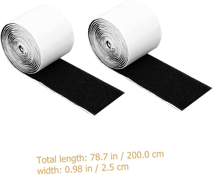 LIOOBO 2rolls Guitar Pedal Board Tape Durable Hook and Loop Mounting Strips for Secure Effect Pedal Installation Nylon Fasteners for Electric Guitar Accessories
