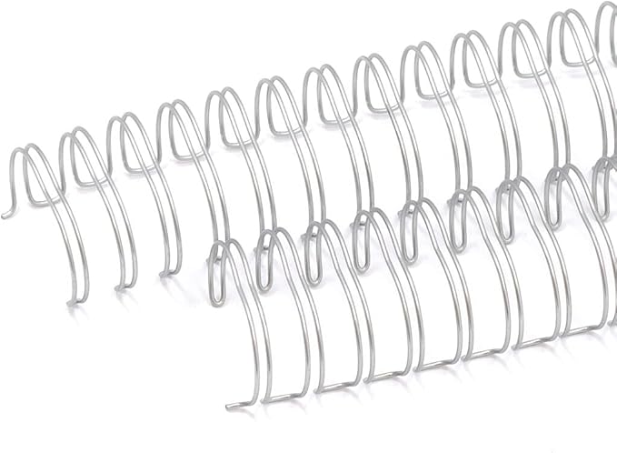Craftelier - Set of 2 Double Ring Spiral Binders for Albums, Notebooks, Diaries or Calendars | Ideal for Scrapbooking and Other Crafting Projects | Ø 2.54 cm (1") - Silver Colour