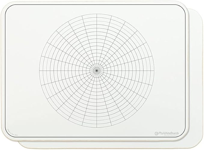 Polar Grid Lap Board, 11" x 17" x 1/8" Double Sided Dry Erase, No Ghosting, Custom Lapboards & Made in The USA