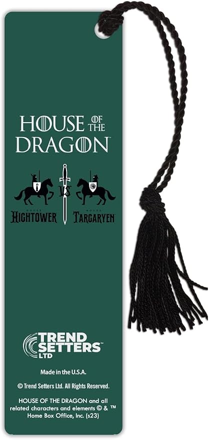 House of Dragon – House of Hightower – 2” X 7” Glossy Tassel Bookmark – Officially Licensed Merchandise USBMP1003