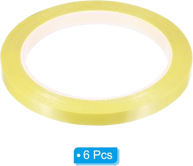 PATIKIL 5/16" Whiteboard Tape, 6 Pack Thin Dry Erase Tape for Graphic Chart Marking DIY Art, Light Yellow