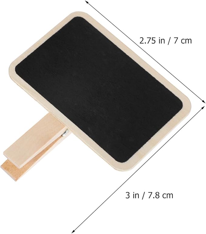 SEWACC 20pcs Mini Chalkboard Signs with Clips Reusable Food Labels for Party Buffet Photo Clips for Tabletop Display Easy to Write and Wipe Off for Events and Catering