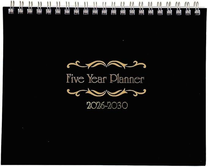 Ritadeshop 5 Year Calendar Planner (Black,11'' x 8.5'' Begin On Jan)