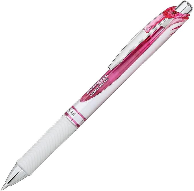 Pentel Pink BCA EnerGel Pearl RTX Retractable Gel Pen, 0.7mm (BL77WBP2PP)