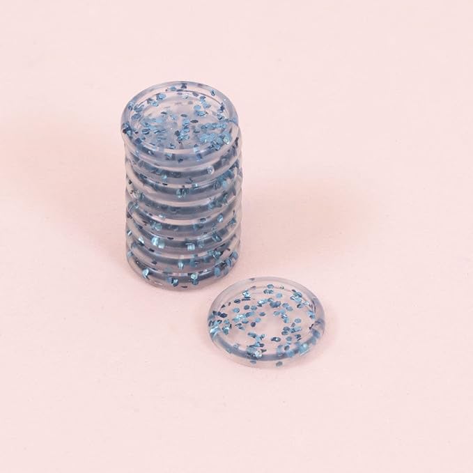Craftelier - Plastic Glitter Disc S-Rings for Scrapbooking Binding for Planners, Agendas, Notebooks or Albums | Pack of 9 pcs. 25 mm Diameter - Blue Colour