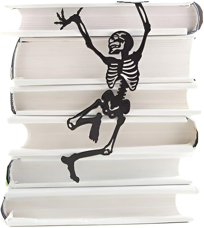 Bookmarks Funny Tainless Steel Metal Cute Unique Book Marks Markers Cool Personalized Novelty Skull Gifts Creative Separadores De Libros Lovers for Reading Women,Men,Kids,Teachers,Students